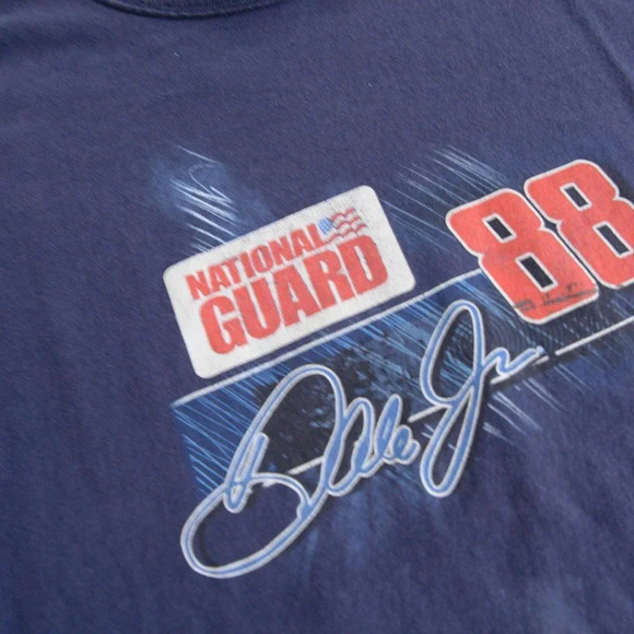 Vintage Chase '07 Navy Dale Jr. National Guard Nascar Short Sleeve Shirt Size 2X - Picture 10 of 13